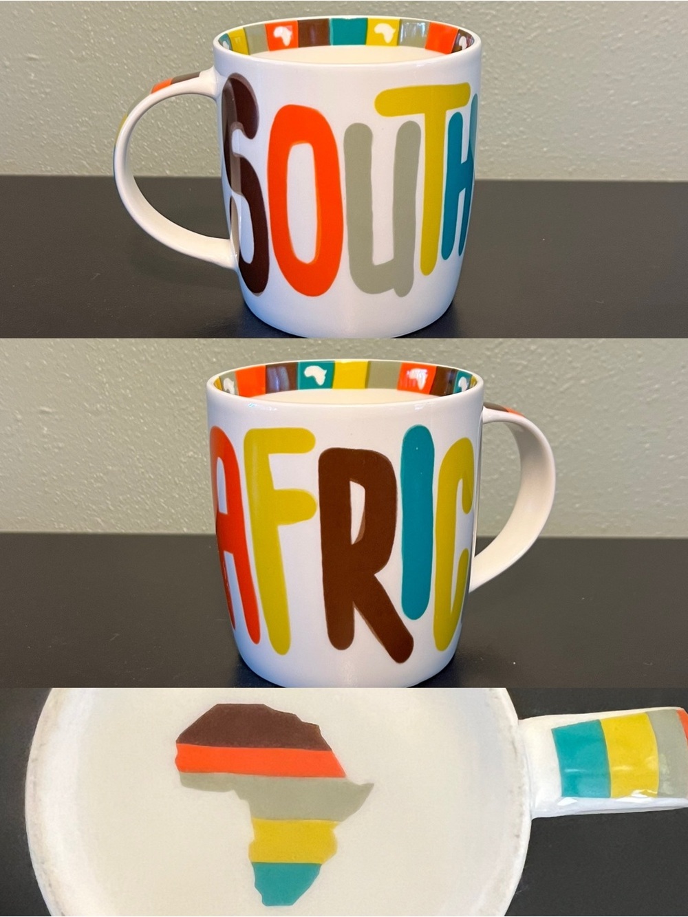 SOUTH AFRICA Colorful Ceramic Mug with African Map Design